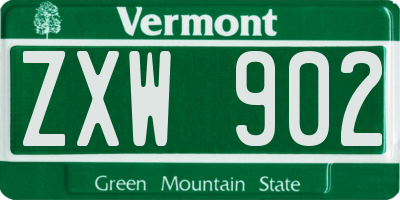 VT license plate ZXW902