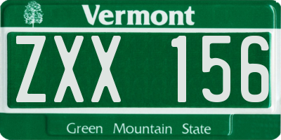 VT license plate ZXX156