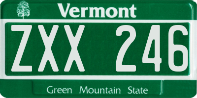 VT license plate ZXX246