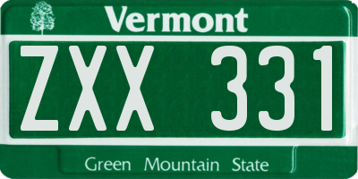 VT license plate ZXX331