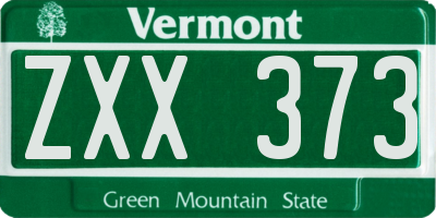 VT license plate ZXX373