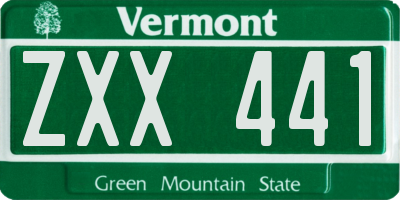 VT license plate ZXX441