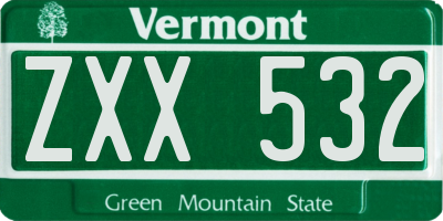 VT license plate ZXX532