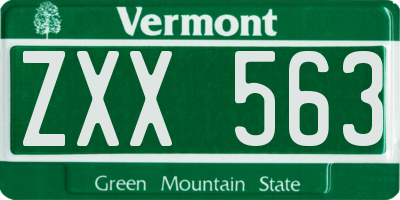 VT license plate ZXX563