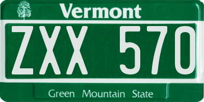VT license plate ZXX570