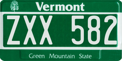 VT license plate ZXX582