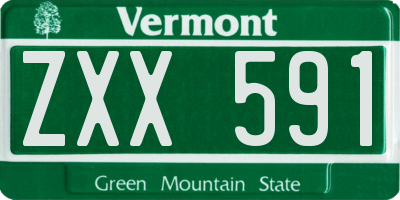 VT license plate ZXX591