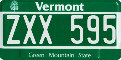 VT license plate ZXX595