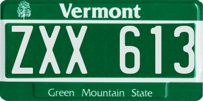 VT license plate ZXX613