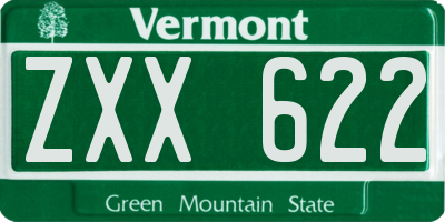 VT license plate ZXX622