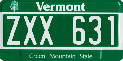 VT license plate ZXX631