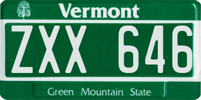 VT license plate ZXX646