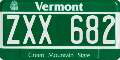 VT license plate ZXX682