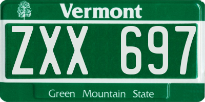 VT license plate ZXX697