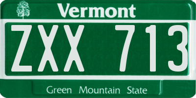 VT license plate ZXX713