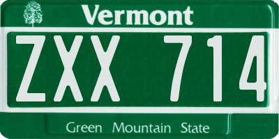 VT license plate ZXX714
