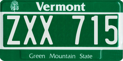 VT license plate ZXX715