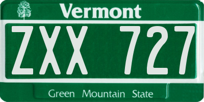 VT license plate ZXX727