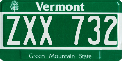 VT license plate ZXX732