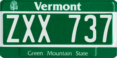 VT license plate ZXX737