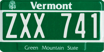 VT license plate ZXX741