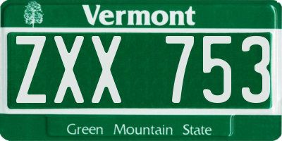 VT license plate ZXX753