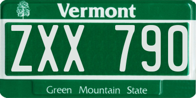VT license plate ZXX790