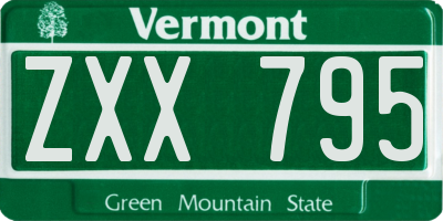 VT license plate ZXX795