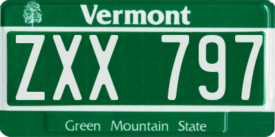 VT license plate ZXX797