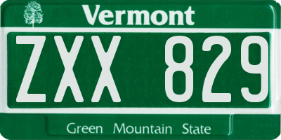 VT license plate ZXX829