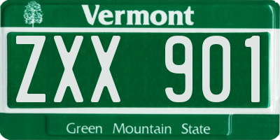 VT license plate ZXX901