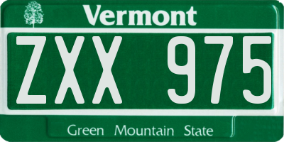 VT license plate ZXX975
