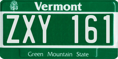 VT license plate ZXY161