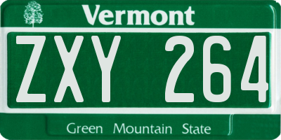 VT license plate ZXY264