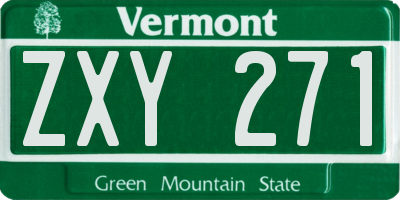 VT license plate ZXY271