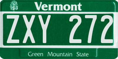 VT license plate ZXY272