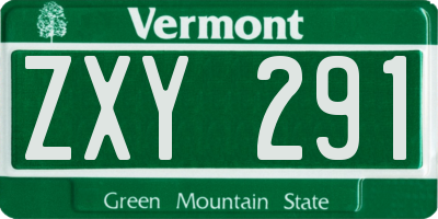 VT license plate ZXY291