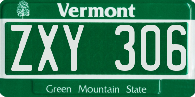 VT license plate ZXY306