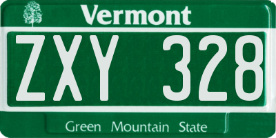 VT license plate ZXY328