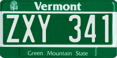 VT license plate ZXY341