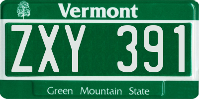 VT license plate ZXY391