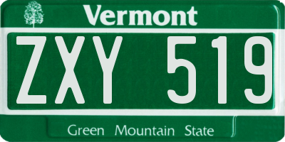 VT license plate ZXY519