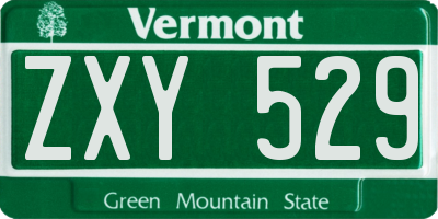 VT license plate ZXY529