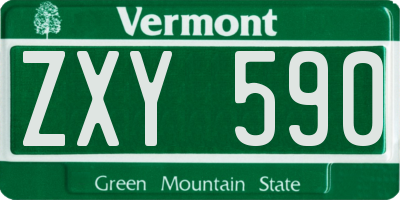 VT license plate ZXY590