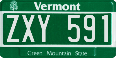 VT license plate ZXY591