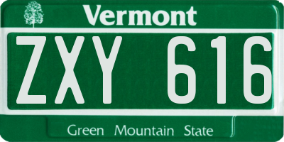 VT license plate ZXY616