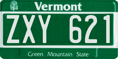 VT license plate ZXY621