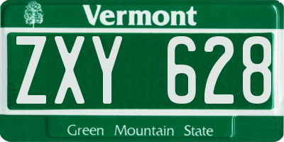 VT license plate ZXY628