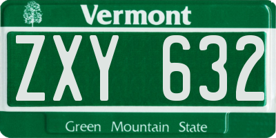VT license plate ZXY632