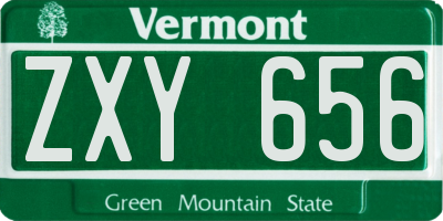 VT license plate ZXY656